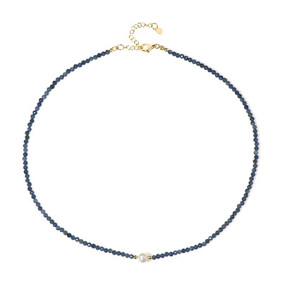 Collier en argent et Saphir bleu de Madagascar (Riya)