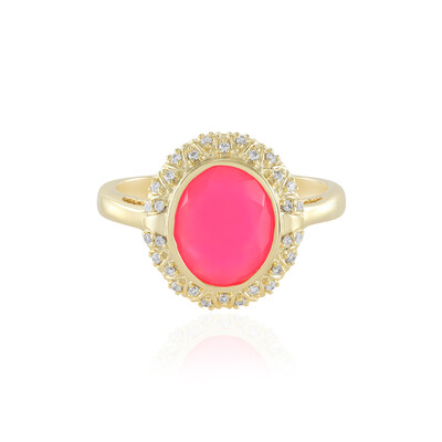 Bague en argent et Opale rose d'Éthiopie