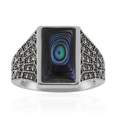 Bague en argent et Coquillage d'Abalone (Annette classic)