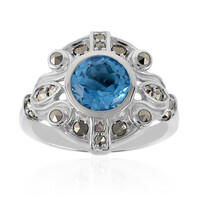 Bague en argent et Topaze bleu Suisse (Annette classic)