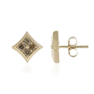 Boucles d'oreilles en or et Diamant champagne I3 (de Melo)