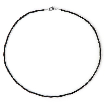 Collier en argent et Spinelle noir