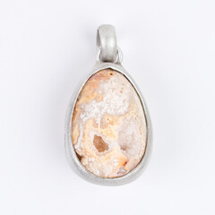 Pendentif en argent et Agate dentelle