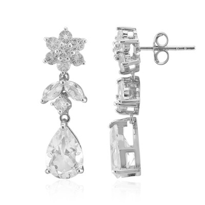 Boucles d'oreilles en argent et Topaze blanche