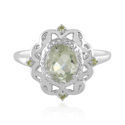 Bague en argent et Améthyste verte