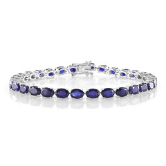 Bracelet en argent et Saphir bleu de Madagascar