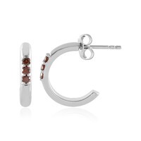 Boucles d'oreilles en argent et Diamant rouge I3