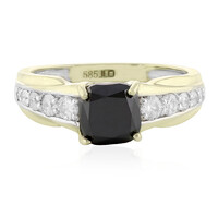 Bague en or et Diamant noir