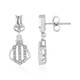 Boucles d'oreilles en argent et Saphir blanc