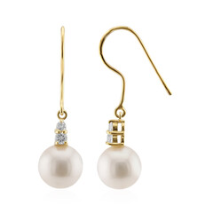 Boucles d'oreilles en or et Perle blanche de culture d'eau douce (TPC)