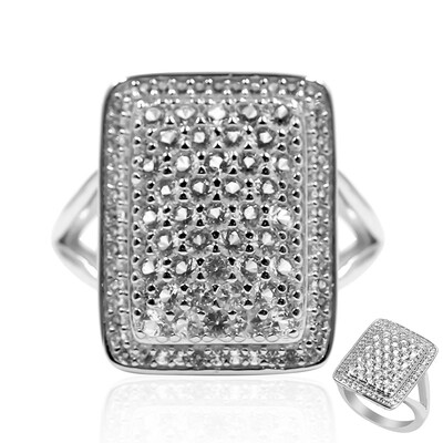 Bague en argent et Topaze blanche