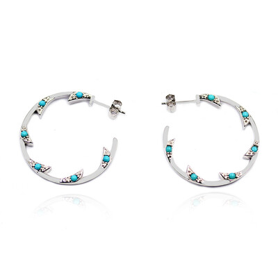 Boucles d'oreilles en argent et Turquoise Sleeping Beauty (Anne Bever)