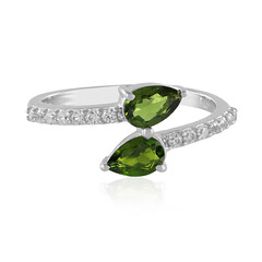 Bague en argent et Diopside de Russie