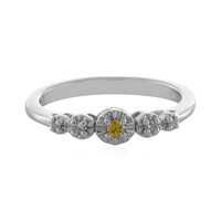 Bague en argent et Diamant jaune I2