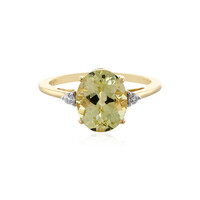 Bague en or et Kunzite jaune canari