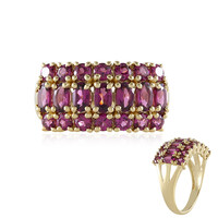 Bague en argent et Grenat magenta