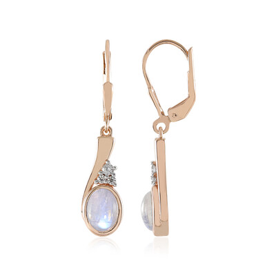 Boucles d'oreilles en argent et Pierre de lune bleue (KM by Juwelo)