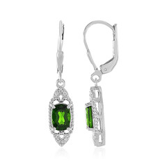 Boucles d'oreilles en argent et Diopside de Russie