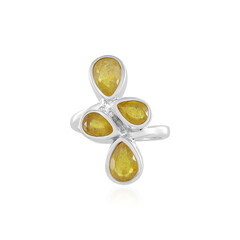 Bague en argent et Saphir jaune de Madagascar