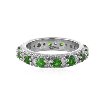 Bague en argent et Diopside de Russie