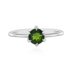 Bague en argent et Diopside de Russie