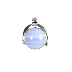 Pendentif en argent et Calcédoine bleue