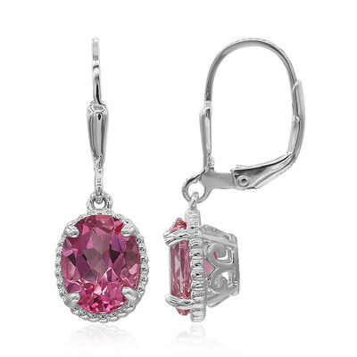 Boucles d'oreilles en argent et Topaze mystique rose