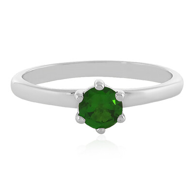 Bague en argent et Diopside de Russie