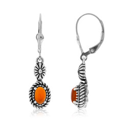 Boucles d'oreilles en argent et Onyx rouge (Desert Chic)