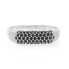 Bague en argent et Spinelle noir