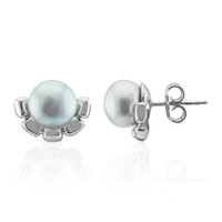 Boucles d'oreilles en argent et Perle de culture d'eau douce argentée (TPC)