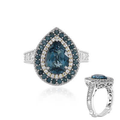 Bague en argent et Topaze bleu de Londres (Dallas Prince Designs)