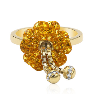 Bague en or et Saphir jaune de Ceylan (Estée Collection)