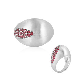 Bague en argent et Spinelle rouge noble (de Melo)