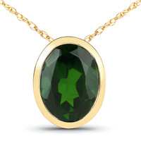 Collier en or et Diopside de Russie