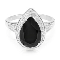 Bague en argent et Spinelle noir