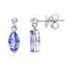 Boucles d'oreilles en argent et Tanzanite