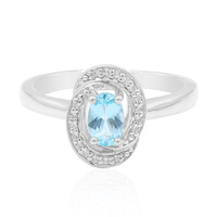 Bague en argent et Apatite de Diego Suarez