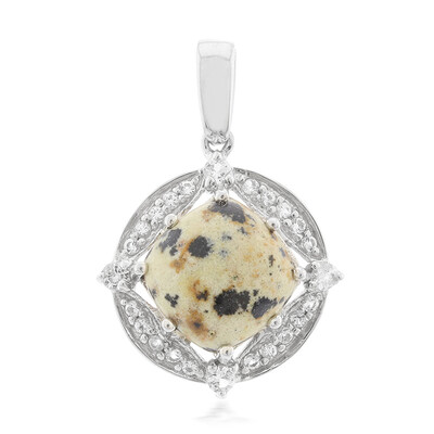 Pendentif en argent et Jaspe Dalmatien