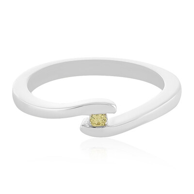 Bague en argent et Diamant jaune I3