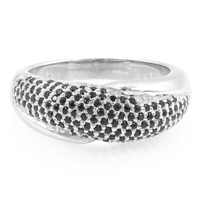 Bague en argent et Spinelle noir