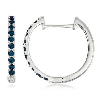 Boucles d'oreilles en argent et Diamant bleu