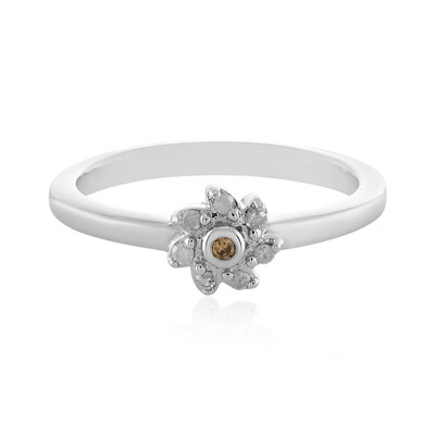 Bague en argent et Diamant champagne I3