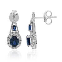 Boucles d'oreilles en or et Saphir bleu de Ceylan