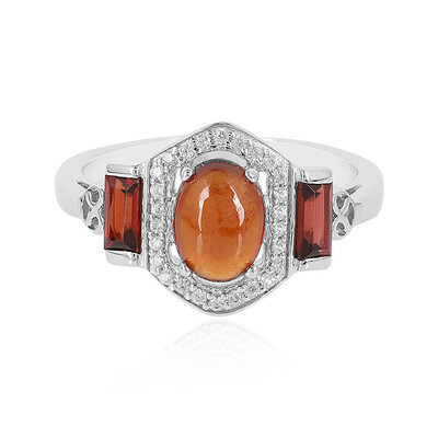 Bague en argent et Grenat Hessonite