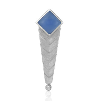 Pendentif en argent et Calcédoine bleue (MONOSONO COLLECTION)