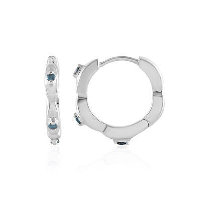 Boucles d'oreilles en argent et Diamant bleu I3