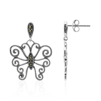 Boucles d'oreilles en argent et Marcassite