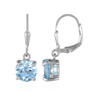 Boucles d'oreilles en argent et Topaze bleu ciel