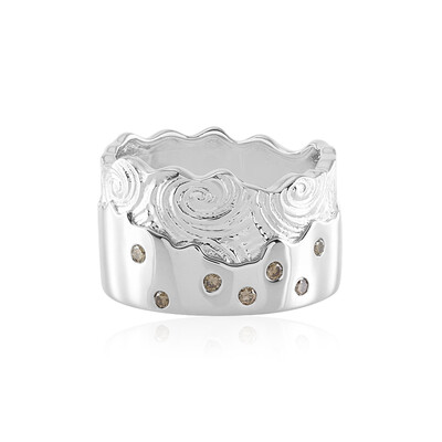 Bague en argent et Diamant champagne I3 (de Melo)